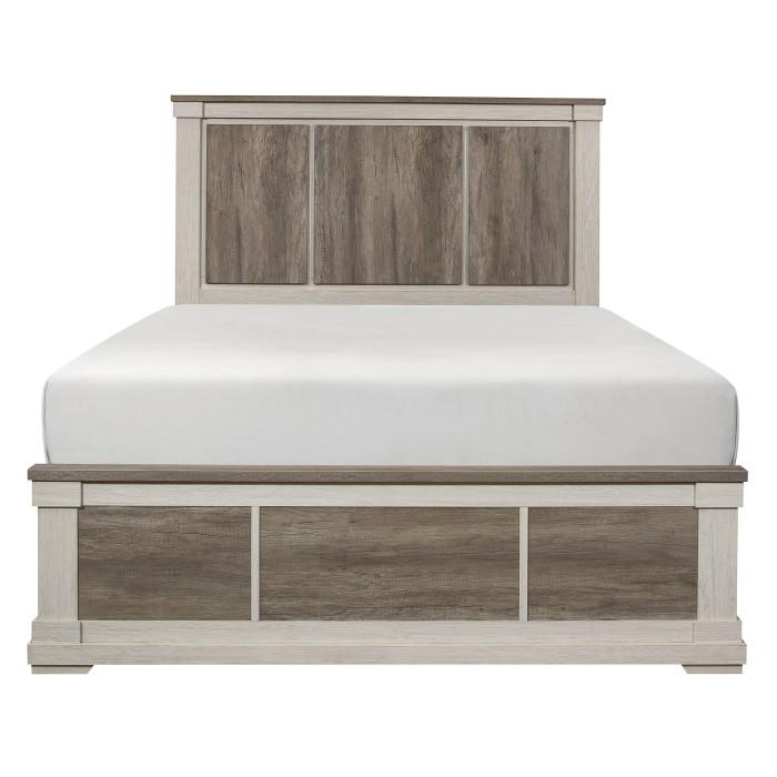Arcadia Full Panel Bed in White & Weathered Gray 1677F-1