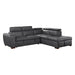 8567GYSC - (2)2-Piece Sectional with Pull-out Bed and Right Chaise with Hidden Storage, Adjustable Headrests image
