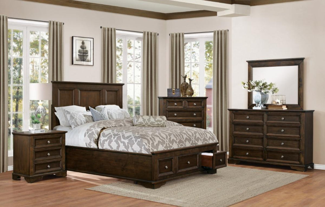 Eunice Full Platform Bed with Footboard Storage in Espresso 1844FDC-1